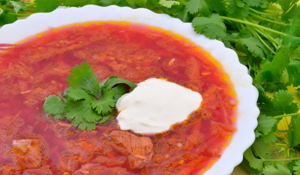 Борш с риба и кисели краставички