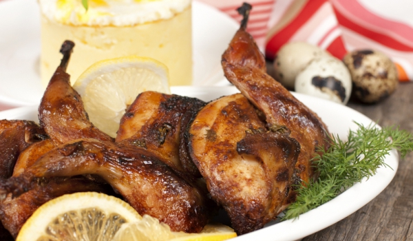 Печени пъдпъдъци с цитрусов крем